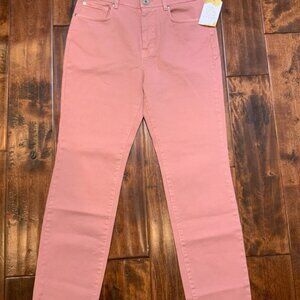 Weekend Max Mara Light Pink W21 Cropped Cigarette Denim Jeans, Size 8
